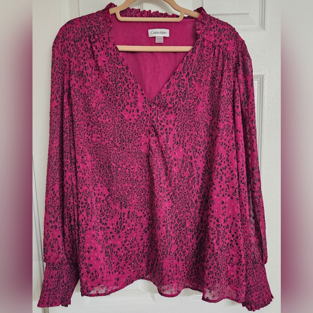 Calvin Klein Pink and Black Blouse